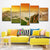 Brehn | Yellow the Great Wall Canvas Sunset Landschaft Global Inspiriert Multi-Stück Wandkunst
