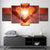 Brehn | Zonsondergang Hart Handen Wandkunst Print Modernistisch Multi-Stuk Canvas in Bruin voor Slaapkamer