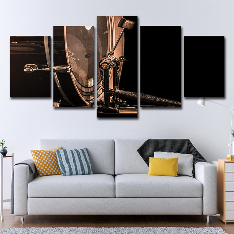 Brehn | Braunes Musikalisches Leinwand-Wandkunst-Set Mehrteilig zeitgenössische Wohnzimmer Wanddekoration