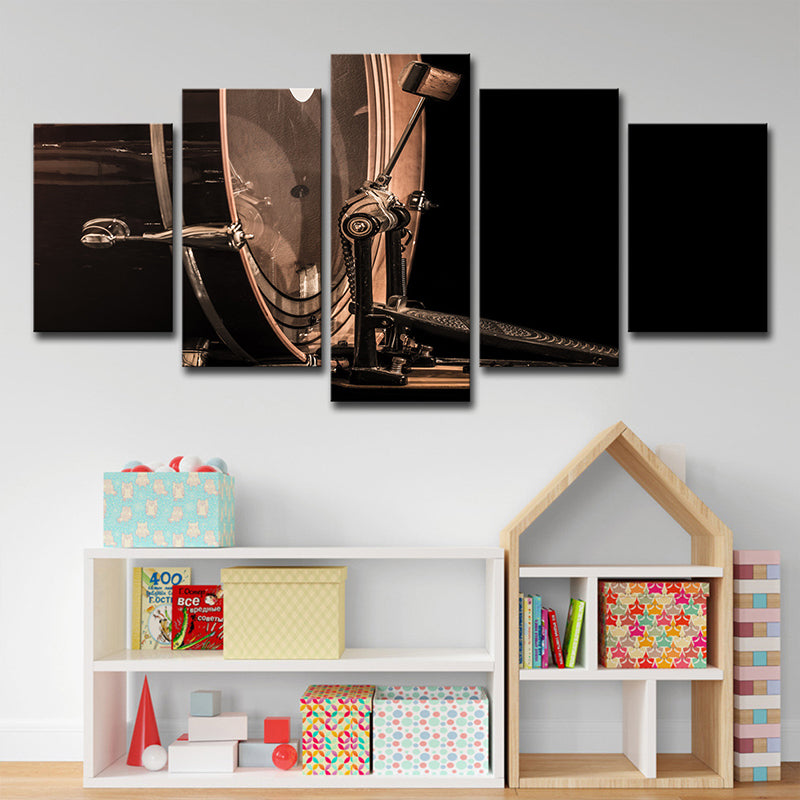Brehn | Braunes Musikalisches Leinwand-Wandkunst-Set Mehrteilig zeitgenössische Wohnzimmer Wanddekoration