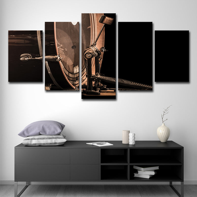 Brehn | Braunes Musikalisches Leinwand-Wandkunst-Set Mehrteilig zeitgenössische Wohnzimmer Wanddekoration