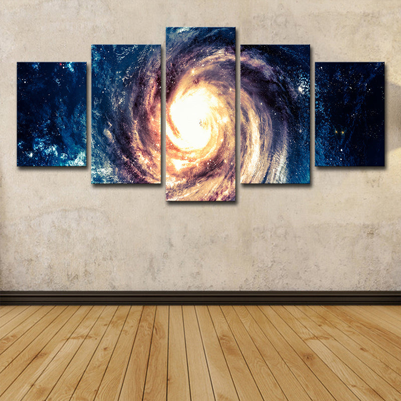 Brehn | Blauwe Ruimte Galaxy Canvas Print Multi-Stuk Moderne Stijl Woonkamer Wandkunst