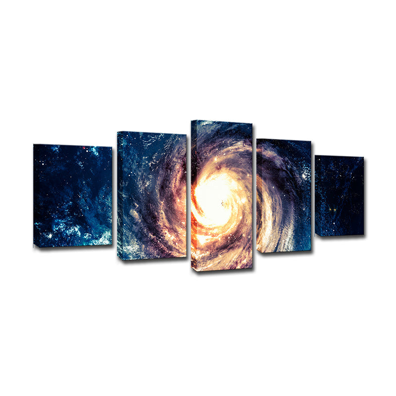 Brehn | Blauwe Ruimte Galaxy Canvas Print Multi-Stuk Moderne Stijl Woonkamer Wandkunst