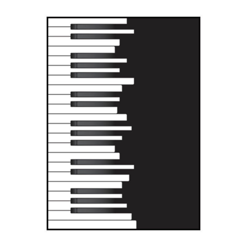 Brehn | Minimalistische Klavier Wanddekoration Schwarze und Weiße Texturierte Leinwanddruck für das Wohnzimmer