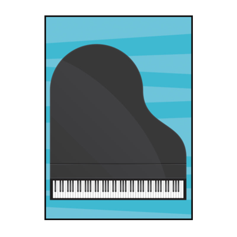 Brehn | Minimalistische Klavier Wanddekoration Schwarze und Weiße Texturierte Leinwanddruck für das Wohnzimmer