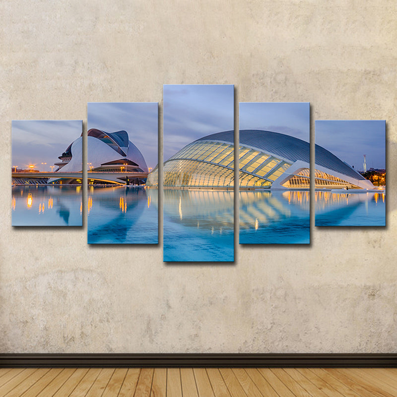 Brehn | Sydney Opera House Wandkunst Global Inspirierte Mehrteilige Wohnzimmer Wanddekoration in Blau