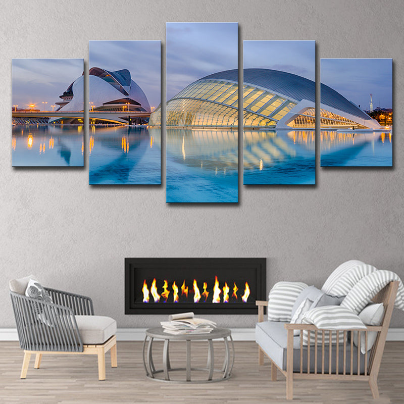 Brehn | Sydney Opera House Wandkunst Global Inspirierte Mehrteilige Wohnzimmer Wanddekoration in Blau