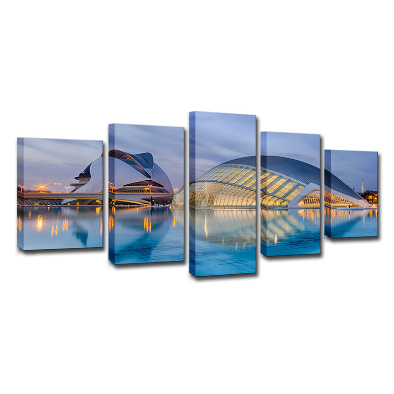 Brehn | Sydney Opera House Wandkunst Global Inspirierte Mehrteilige Wohnzimmer Wanddekoration in Blau