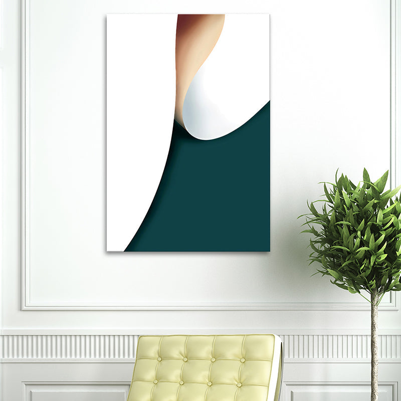 Brehn | Eenvoudige Rolpatroon Abstracte Kunstprint Groene Textuur Wanddecoratie voor Gang