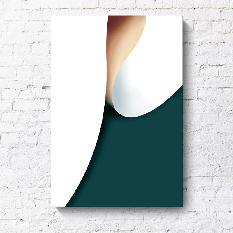 Brehn | Eenvoudige Rolpatroon Abstracte Kunstprint Groene Textuur Wanddecoratie voor Gang