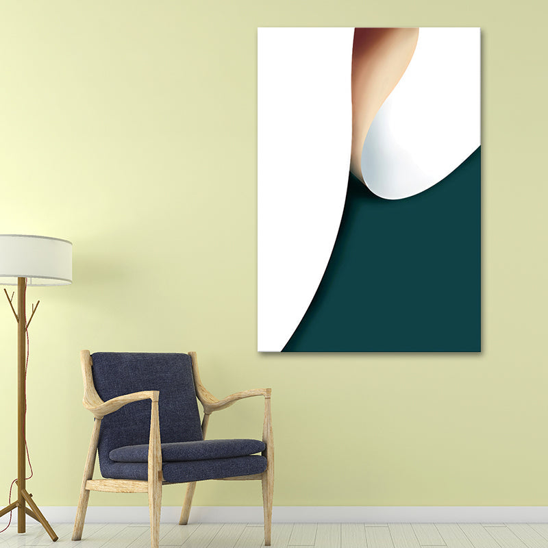 Brehn | Eenvoudige Rolpatroon Abstracte Kunstprint Groene Textuur Wanddecoratie voor Gang