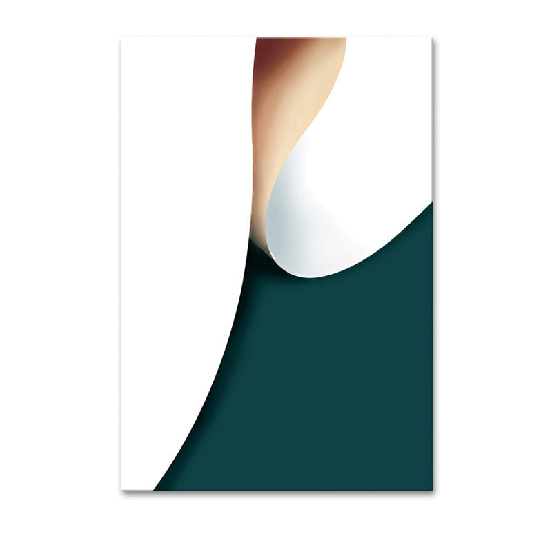 Brehn | Eenvoudige Rolpatroon Abstracte Kunstprint Groene Textuur Wanddecoratie voor Gang