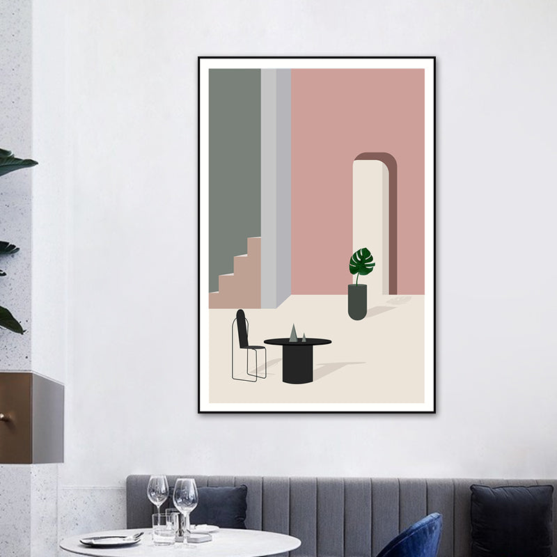 Brehn | Schwimmbad Wandkunst Weiche Farben Leinwandmalerei für Wohnzimmer, Texturiert
