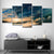 Brehn | Surge und Sunset View Leinwand Tropische Mehrteiliges Wandkunstdruck in Blau für Schlafzimmer