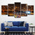 Brehn | Urbane Wanddekoration Braune New York City Nachtlandschaft Leinwand Wandkunst für Wohnzimmer