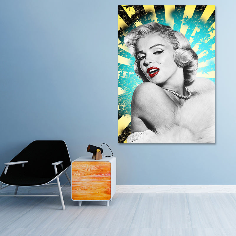 Brehn | Texturiertes Marilyn Monroe Wanddekor Glam Leinwanddruck in dunkler Farbe für den Raum