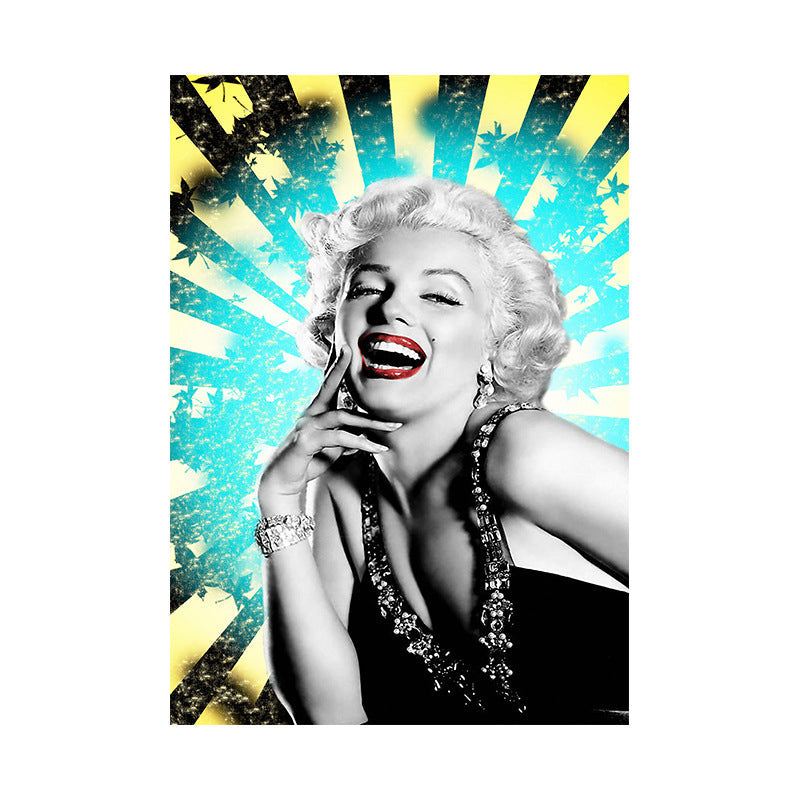 Brehn | Texturiertes Marilyn Monroe Wanddekor Glam Leinwanddruck in dunkler Farbe für den Raum