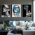 Brehn | Glam Woman Figur Wandkunst Dunkle Farbe Texturierte Oberfläche Leinwanddruck für Hausinterieur