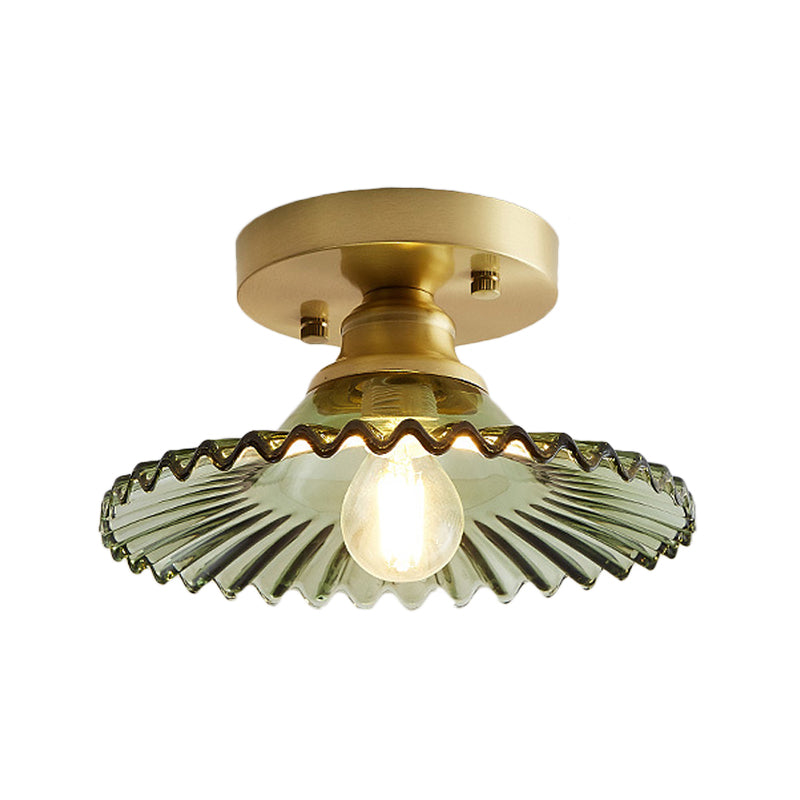 LumiCraft – Industrielle Deckenlampe mit grünem Glas-Schirm | Brehn