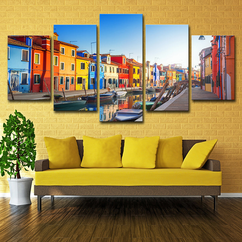 Brehn | Mehrteiliger Venedig-Kanäle Kunstdruck Leinwand Global inspirierte Wanddekoration für Hausinterieur