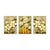 Brehn | Gold Blooming Flower Print Canvas Texturiert Französischer Landhaus Wohnzimmer Wandkunst