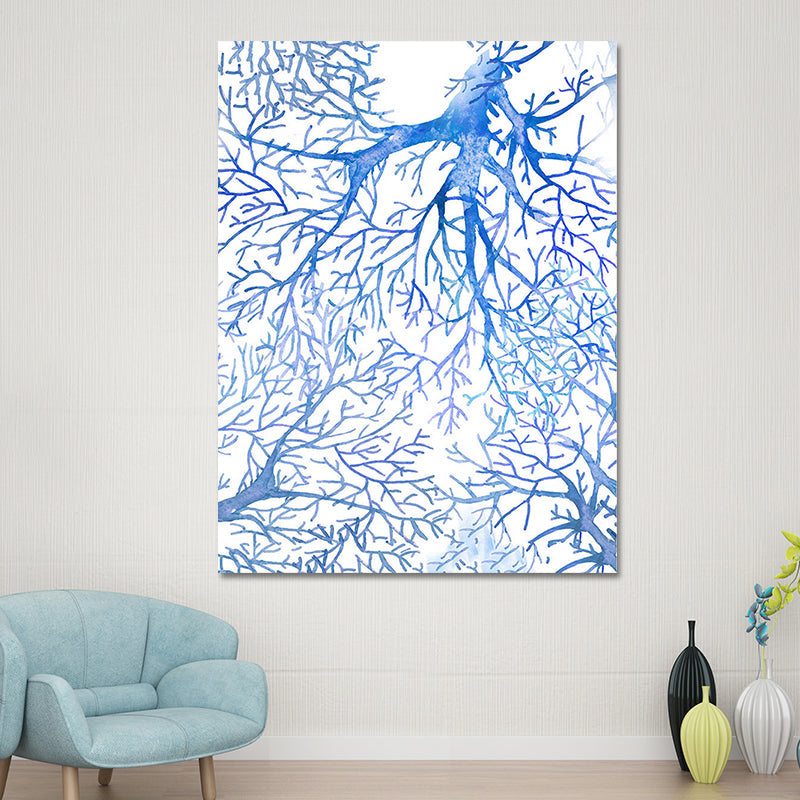 Brehn | Tropische Unterwasserwelt Kunstdruck Blau Wohnzimmer Wanddekoration, Texturierte Oberfläche