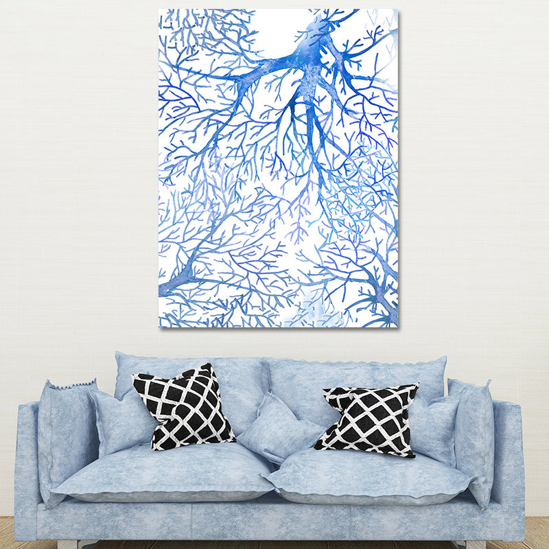Brehn | Tropische Unterwasserwelt Kunstdruck Blau Wohnzimmer Wanddekoration, Texturierte Oberfläche