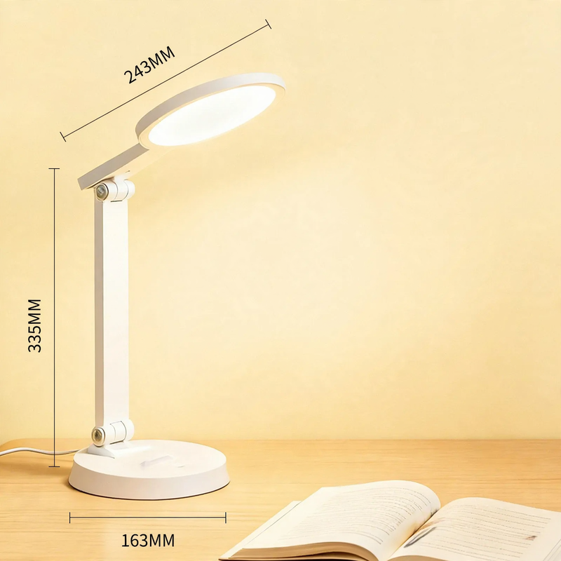 Augenschonende LED-Schreibtischleuchte mit Klappmechanismus