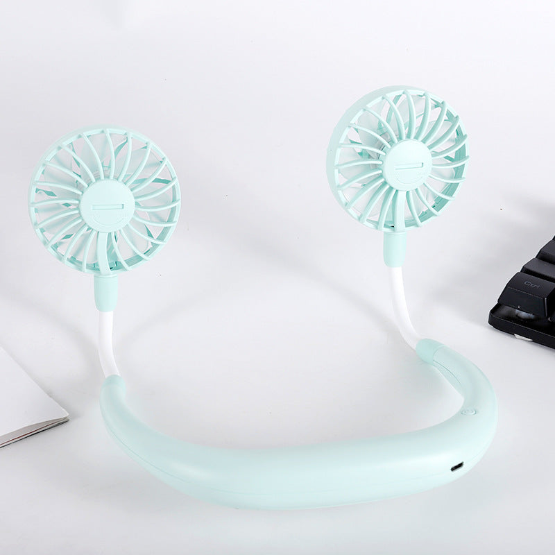 Unisex nan tragbarer Nackenventilator mit doppelten flexiblen Lüftern und wiederaufladbarem Akku Brehn