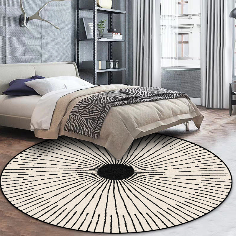 Brehn | Eindunique Radiale Patroon Tapijt Abrikoos Moderne Tapijt Polyester Wasbaar Antislip Achterkant Gebied Tapijt voor Slaapkamer