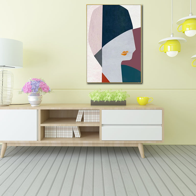 Brehn | Mode Damen Wandkunst Dekor Pastellfarbe Moderner Stil Leinwanddruck für das Wohnzimmer