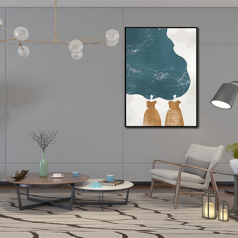 Brehn | Mode Damen Wandkunst Dekor Pastellfarbe Moderner Stil Leinwanddruck für das Wohnzimmer