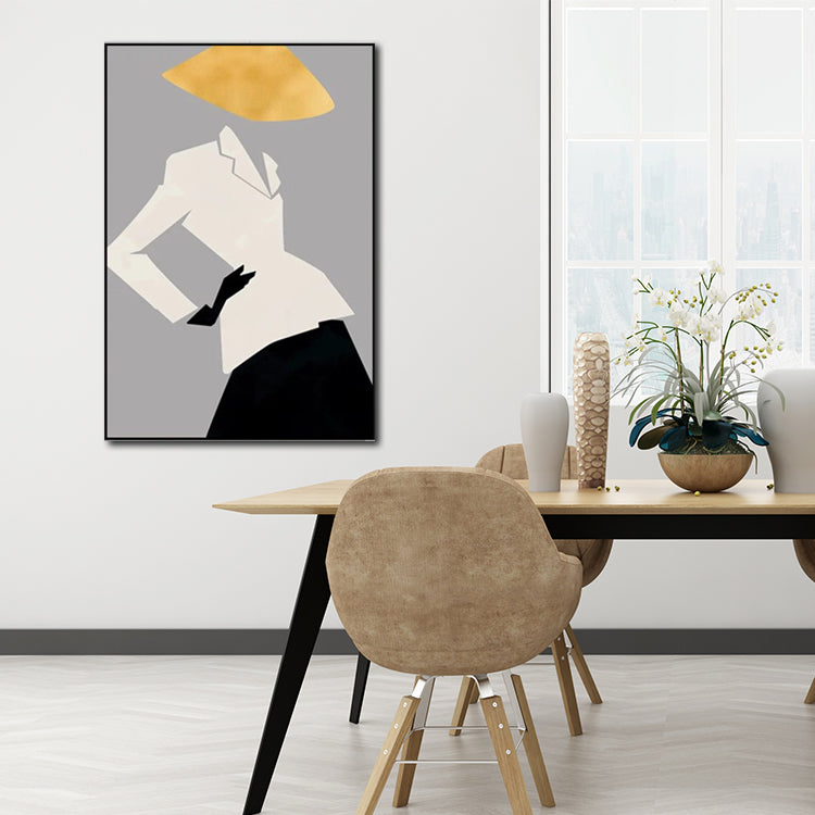 Brehn | Mode Damen Wandkunst Dekor Pastellfarbe Moderner Stil Leinwanddruck für das Wohnzimmer