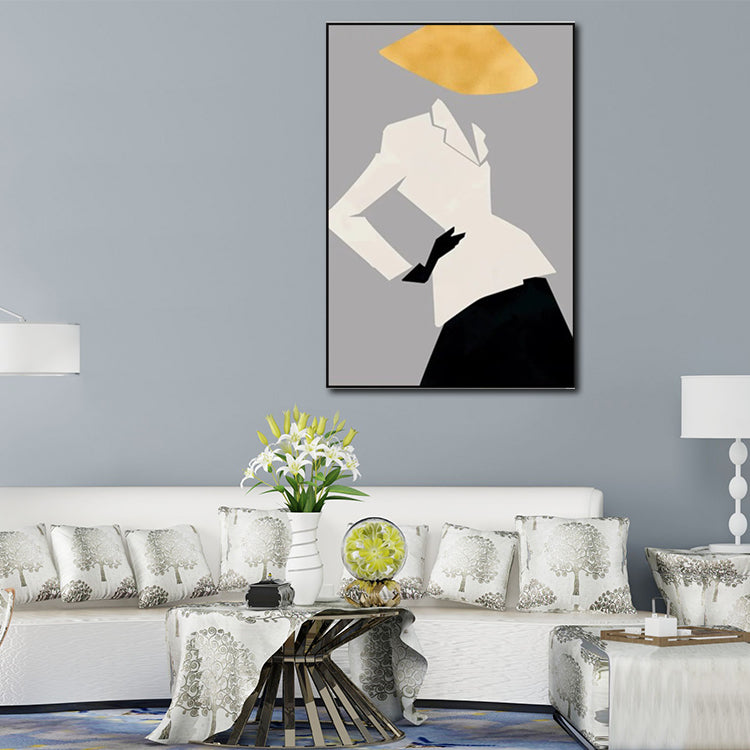 Brehn | Mode Damen Wandkunst Dekor Pastellfarbe Moderner Stil Leinwanddruck für das Wohnzimmer