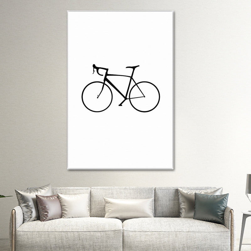 Brehn | Skandinavischer Stil Statische Fahrrad Leinwand Küchen-Rückwand Wandkunst Dekor in Weiß