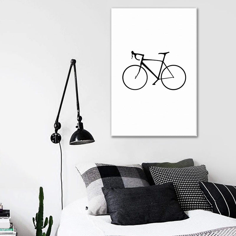 Brehn | Skandinavischer Stil Statische Fahrrad Leinwand Küchen-Rückwand Wandkunst Dekor in Weiß