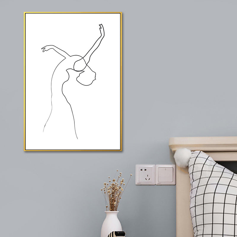 Brehn | Tanzendes Mädchen Grafitzeichnungen Malerei Skandinavischer Stil Leinwand Wandkunst Dekor