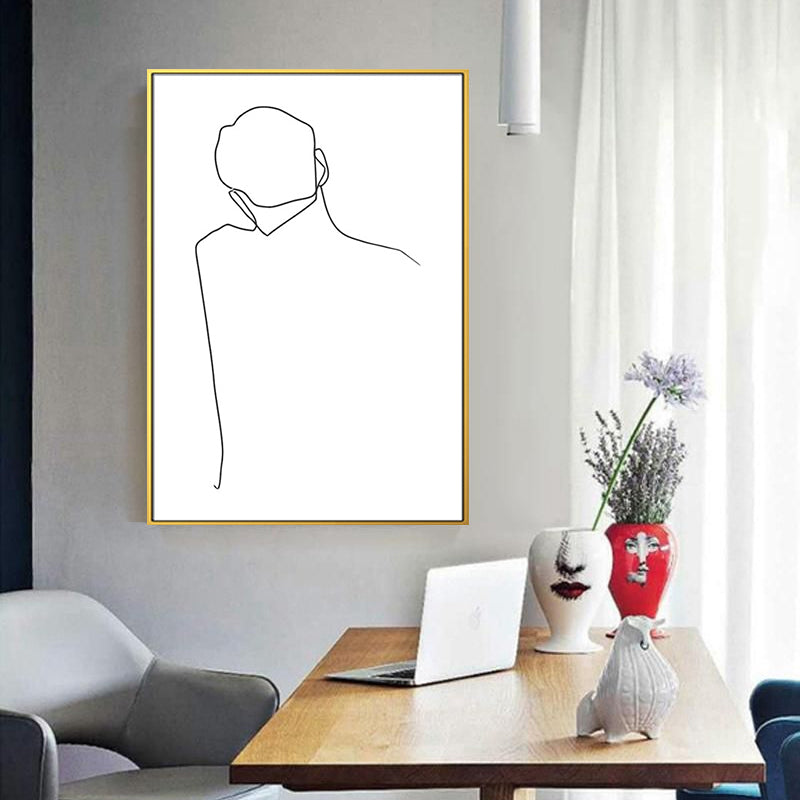 Brehn | Tanzendes Mädchen Grafitzeichnungen Malerei Skandinavischer Stil Leinwand Wandkunst Dekor