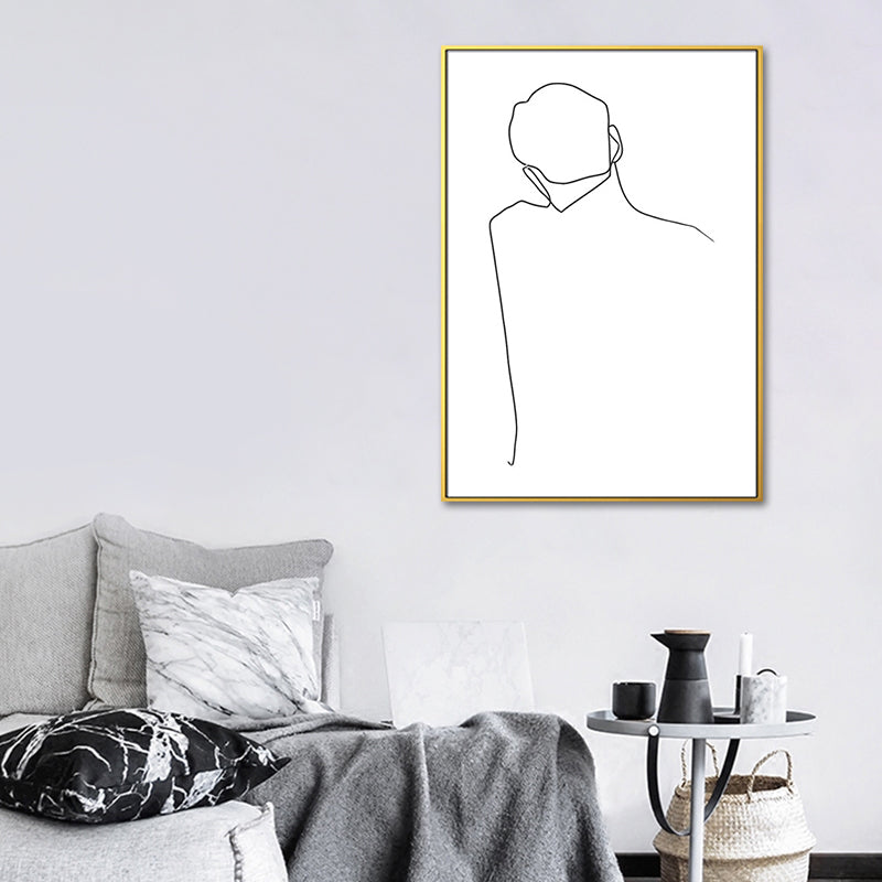 Brehn | Tanzendes Mädchen Grafitzeichnungen Malerei Skandinavischer Stil Leinwand Wandkunst Dekor