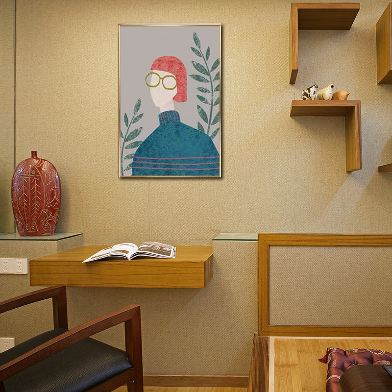 Brehn | Leinwand-texturiertes Wandkunst nordische Modefigur Wanddekoration in sanften Farben für das Zuhause