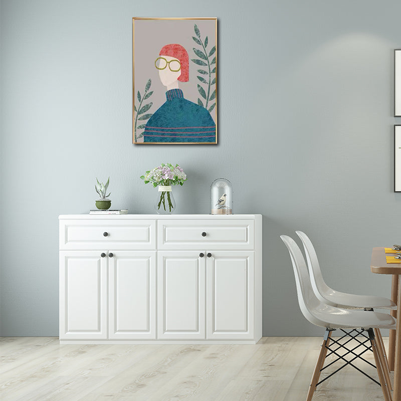 Brehn | Leinwand-texturiertes Wandkunst nordische Modefigur Wanddekoration in sanften Farben für das Zuhause