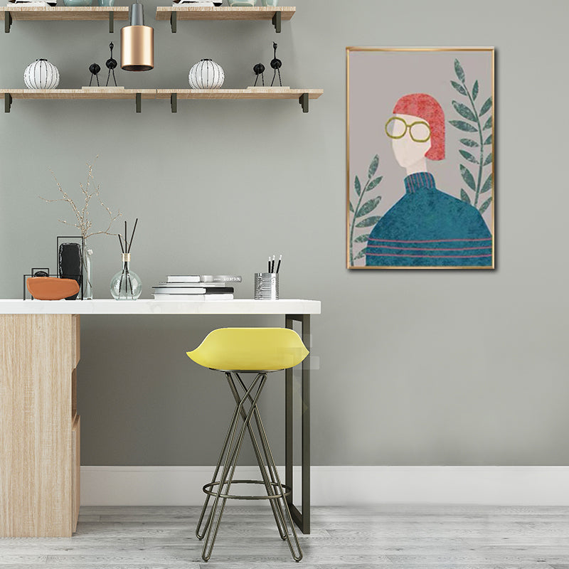 Brehn | Leinwand-texturiertes Wandkunst nordische Modefigur Wanddekoration in sanften Farben für das Zuhause