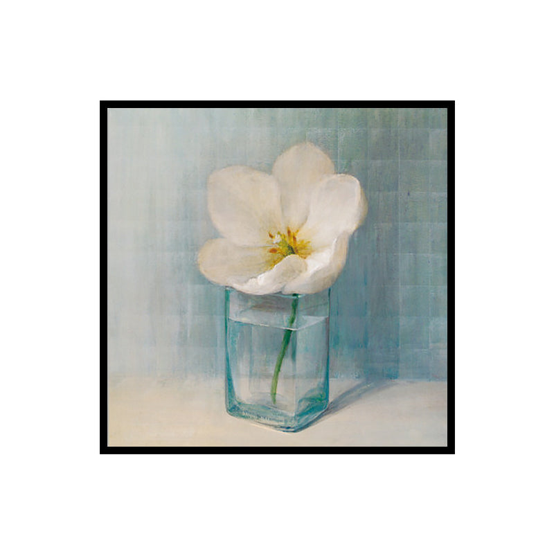 Brehn | Blühende Flasche Vase Wandkunst in Weiß Modern Stil Leinwanddruck für Wohnzimmer