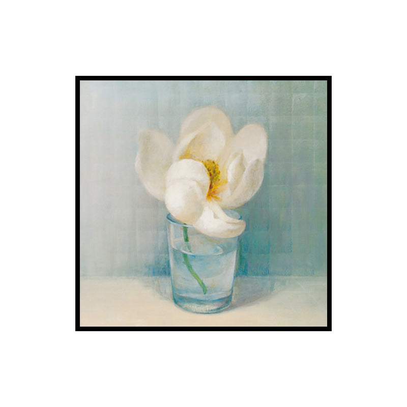 Brehn | Blühende Flasche Vase Wandkunst in Weiß Modern Stil Leinwanddruck für Wohnzimmer