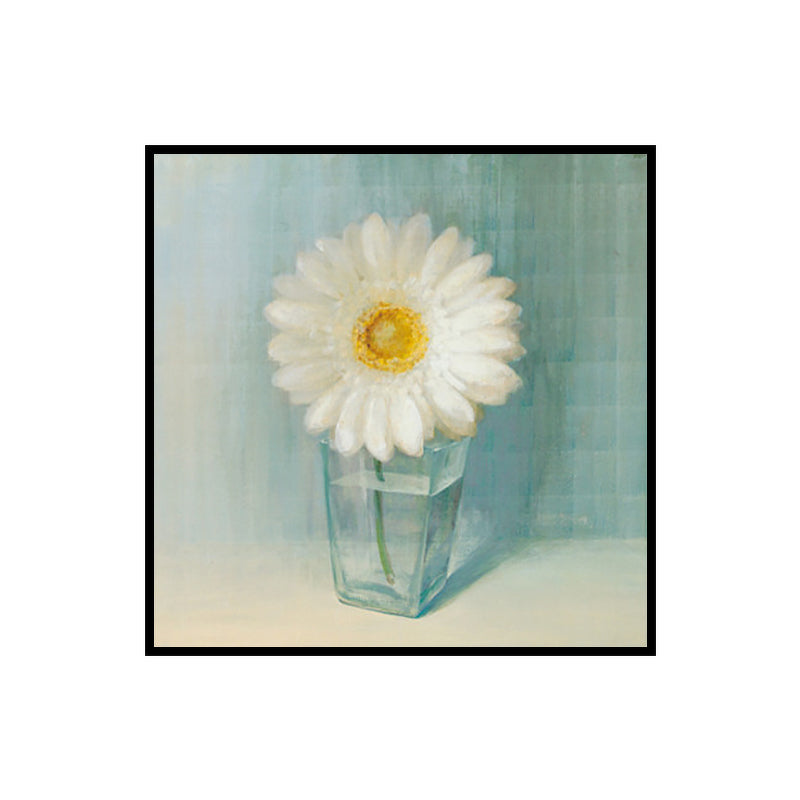 Brehn | Blühende Flasche Vase Wandkunst in Weiß Modern Stil Leinwanddruck für Wohnzimmer