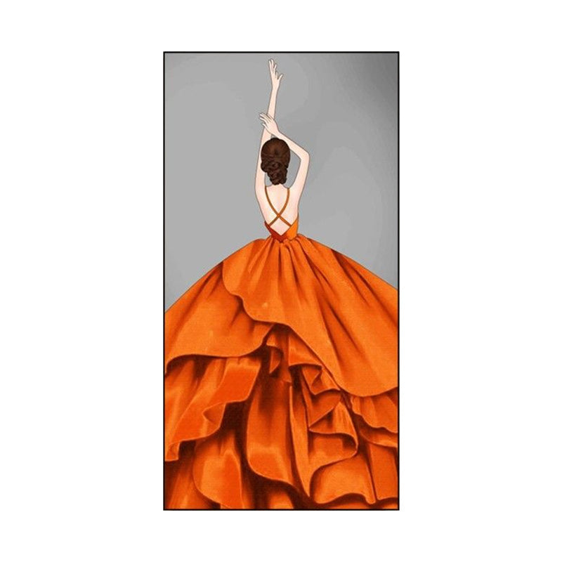 Brehn | Gelbes Ballerina-Leinwand-Wandkunst Texturiert Nordischer Stil Mädchen Schlafzimmer Wanddekoration