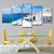 Brehn | Global Inspired Seascape Wandkunst Weiß und Blau Santorini Insel Leinwanddruck für Schlafzimmer