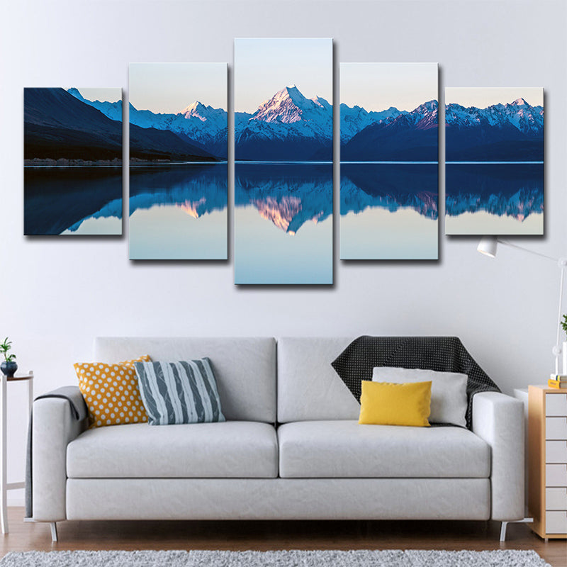 Brehn | Mountain Lake Reflections Leinwanddruck Nordisch Mehrteilig Wohnzimmer Wandkunst Dekor