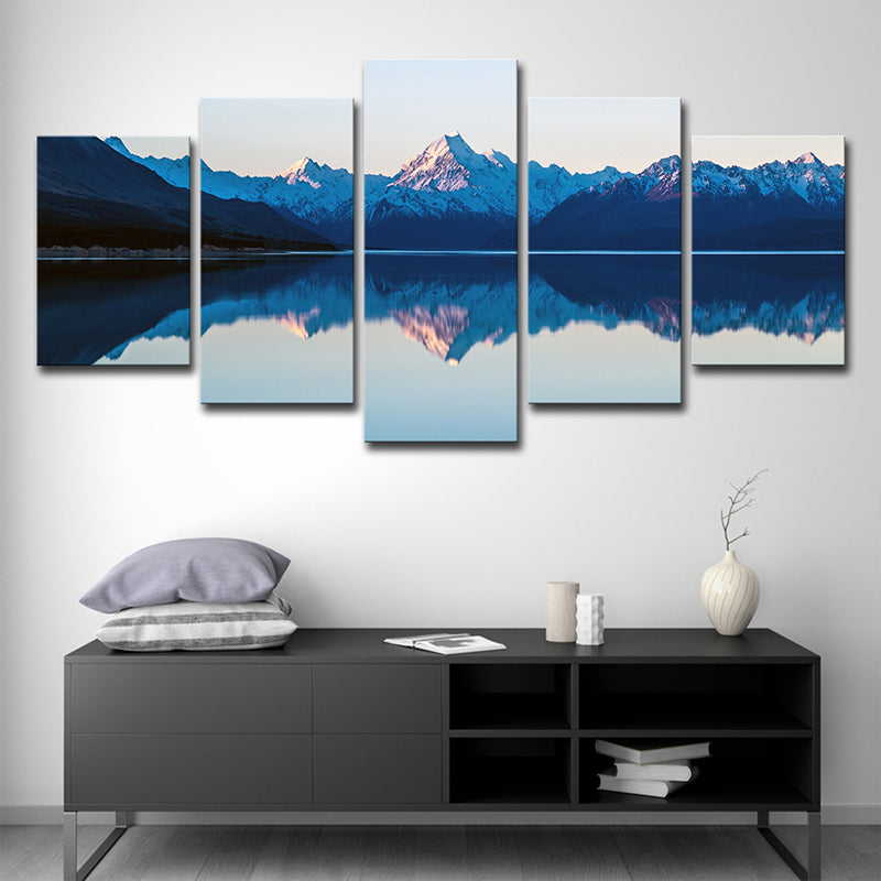 Brehn | Mountain Lake Reflections Leinwanddruck Nordisch Mehrteilig Wohnzimmer Wandkunst Dekor