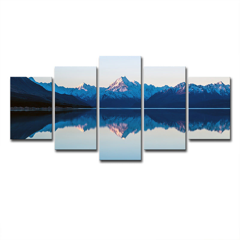 Brehn | Mountain Lake Reflections Leinwanddruck Nordisch Mehrteilig Wohnzimmer Wandkunst Dekor